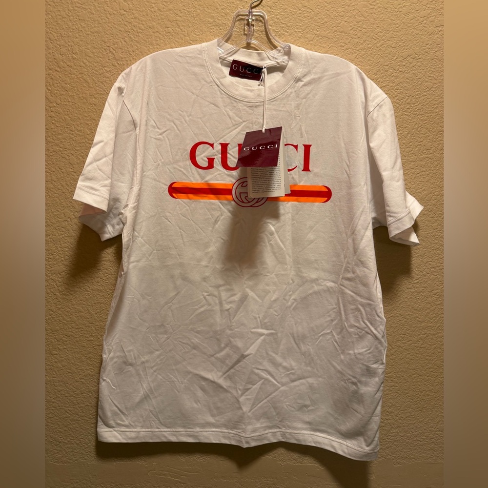 New Authentic Gucci Logo T Shirt White Size S Oversized / US L - Picture 2 of 9
